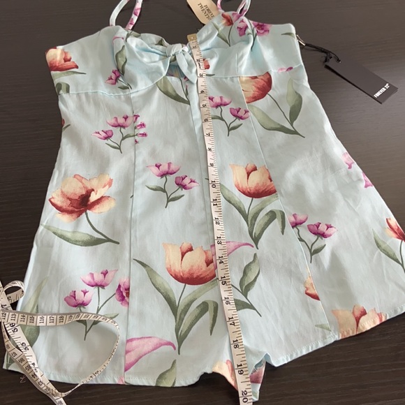 Forever 21 Floral Tank Tie Front Tropical Romper - Picture 8 of 10